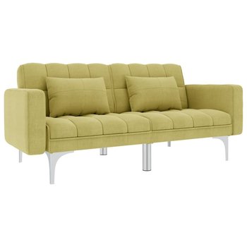vidaXL Sofa rozkładana, zielona, tapicerowana tkaniną - vidaXL