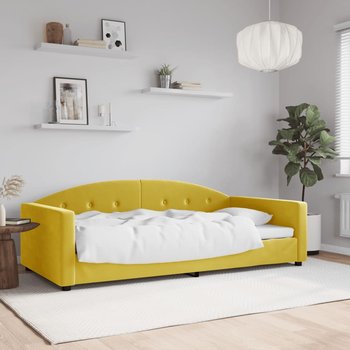 vidaXL Sofa z funkcją spania, żółta, 100x200 cm, obita aksamitem - vidaXL