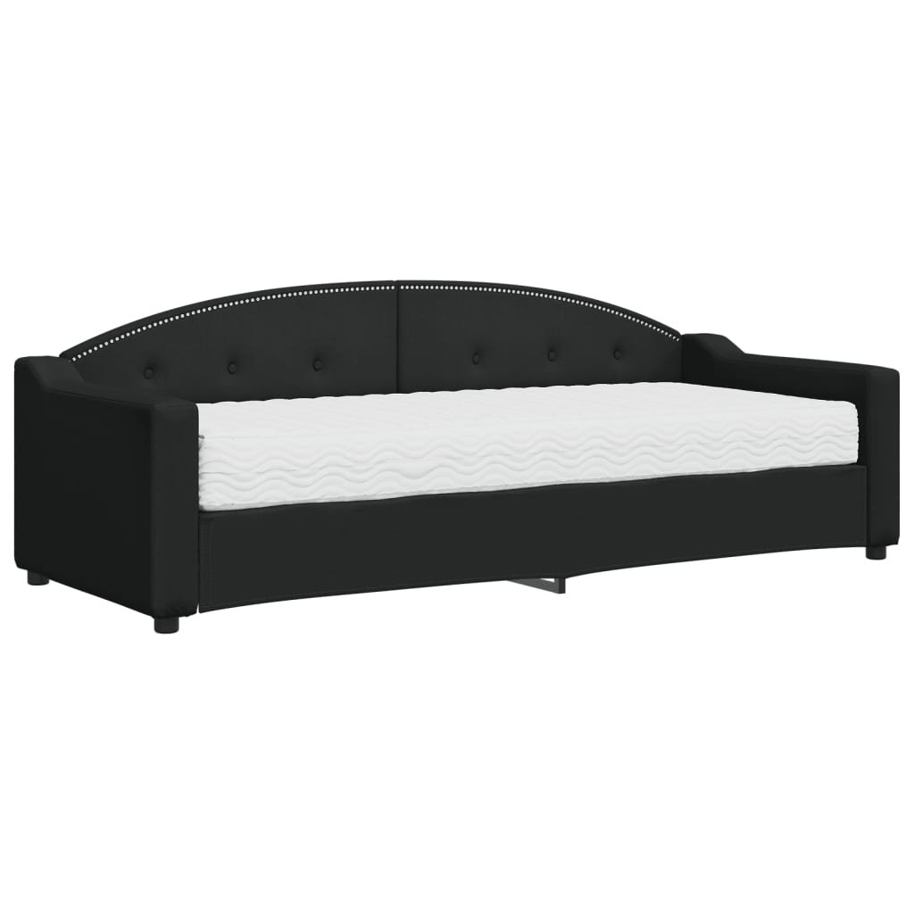 vidaXL Sofa z materacem do spania, czarna, 80x200 cm, tkanina