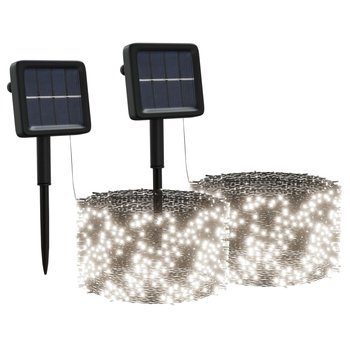 vidaXL Solarne lampki dekoracyjne, 2 szt., 2x200 LED, zimne białe - vidaXL