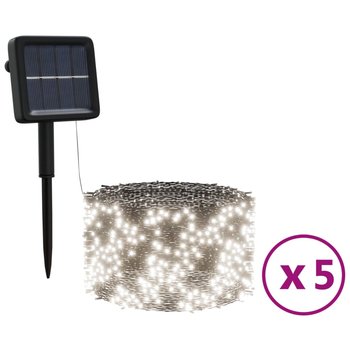 vidaXL Solarne lampki dekoracyjne, 5 szt., 5x200 LED, zimne białe - vidaXL