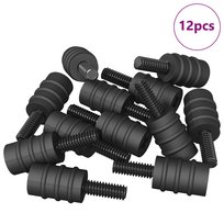 vidaXL Śruba dystansowa 12 pcs Czarny M4 Guma i stal vidaXL