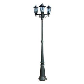 vidaXL Stojąca lampa ogrodowa 3-ramienna, 215 cm, ciemnozielona/czarna - vidaXL