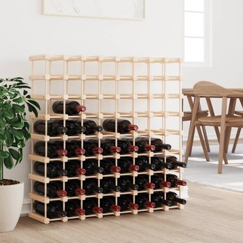 vidaXL Stojak na 72 butelki wina, 90,5x23x90,5 cm, lite drewno sosnowe - vidaXL