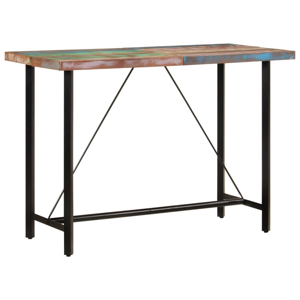 Фото - Обідній стіл VidaXL Stolik barowy, 150x70x107 cm, lite drewno z odzysku i żelazo 