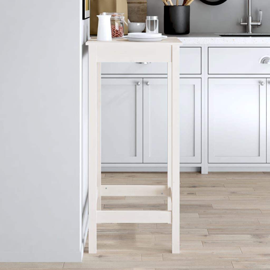 Zdjęcia - Stół kuchenny VidaXL Stolik barowy, biały, 50x50x110 cm, lite drewno sosnowe 