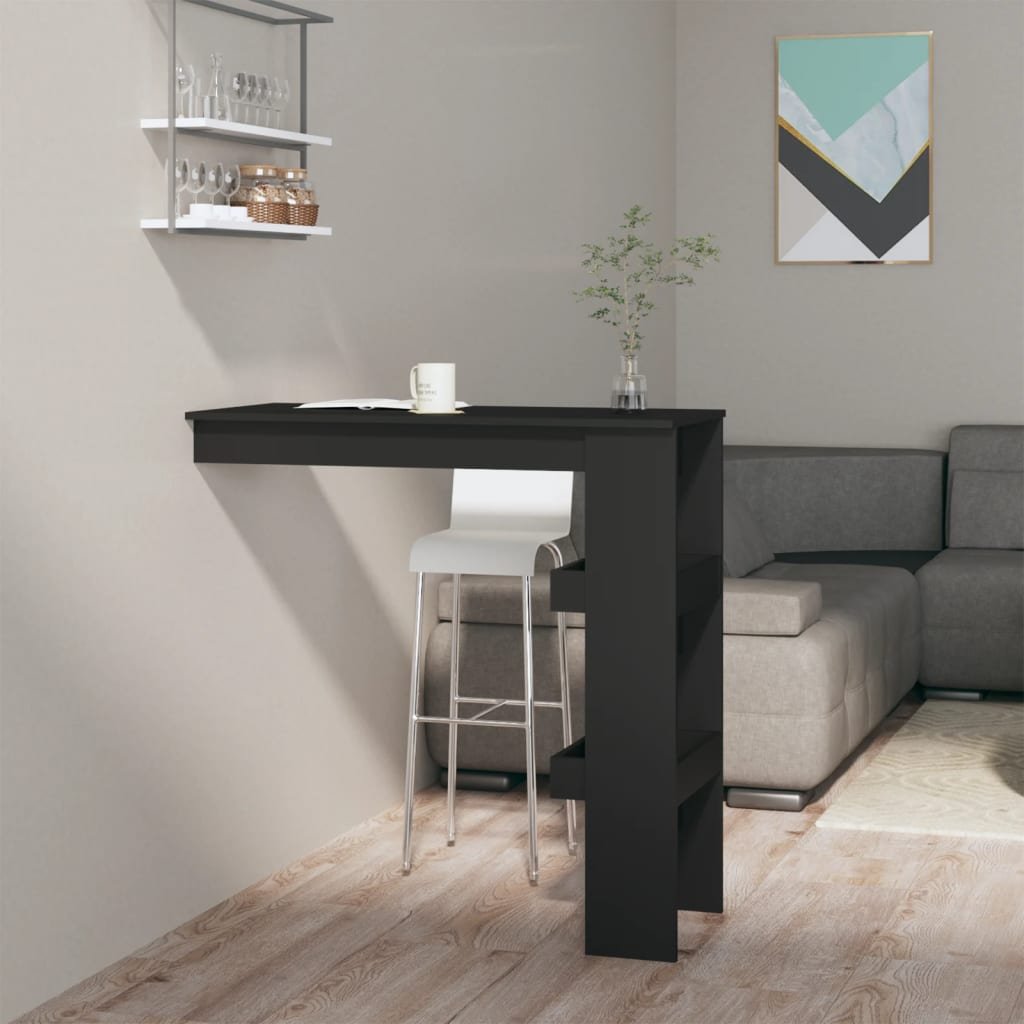 Фото - Обідній стіл VidaXL Stolik barowy, czarny, 102x45x103,5 cm, materiał drewnopochodny 