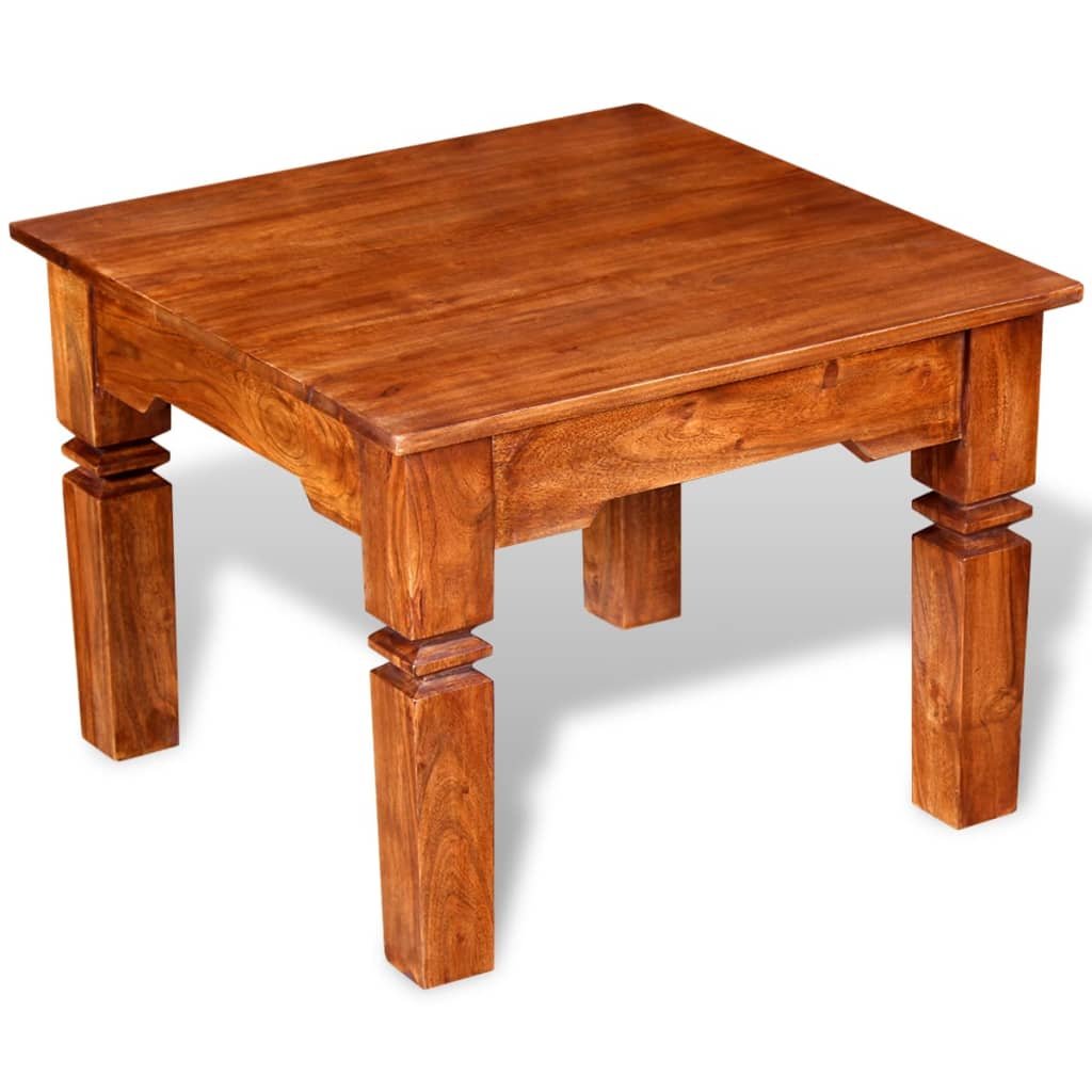 vidaXL Stolik kawowy, lite drewno, 60x60x45 cm