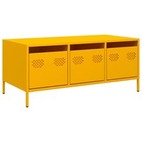 vidaXL Stolik kawowy, musztarda, 101,5x50x43,5 , stal vidaXL