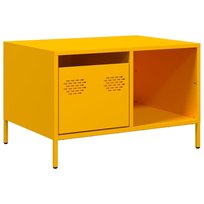 vidaXL Stolik kawowy musztarda 68,5x50x43,5 cm stal walcowana na zimno vidaXL