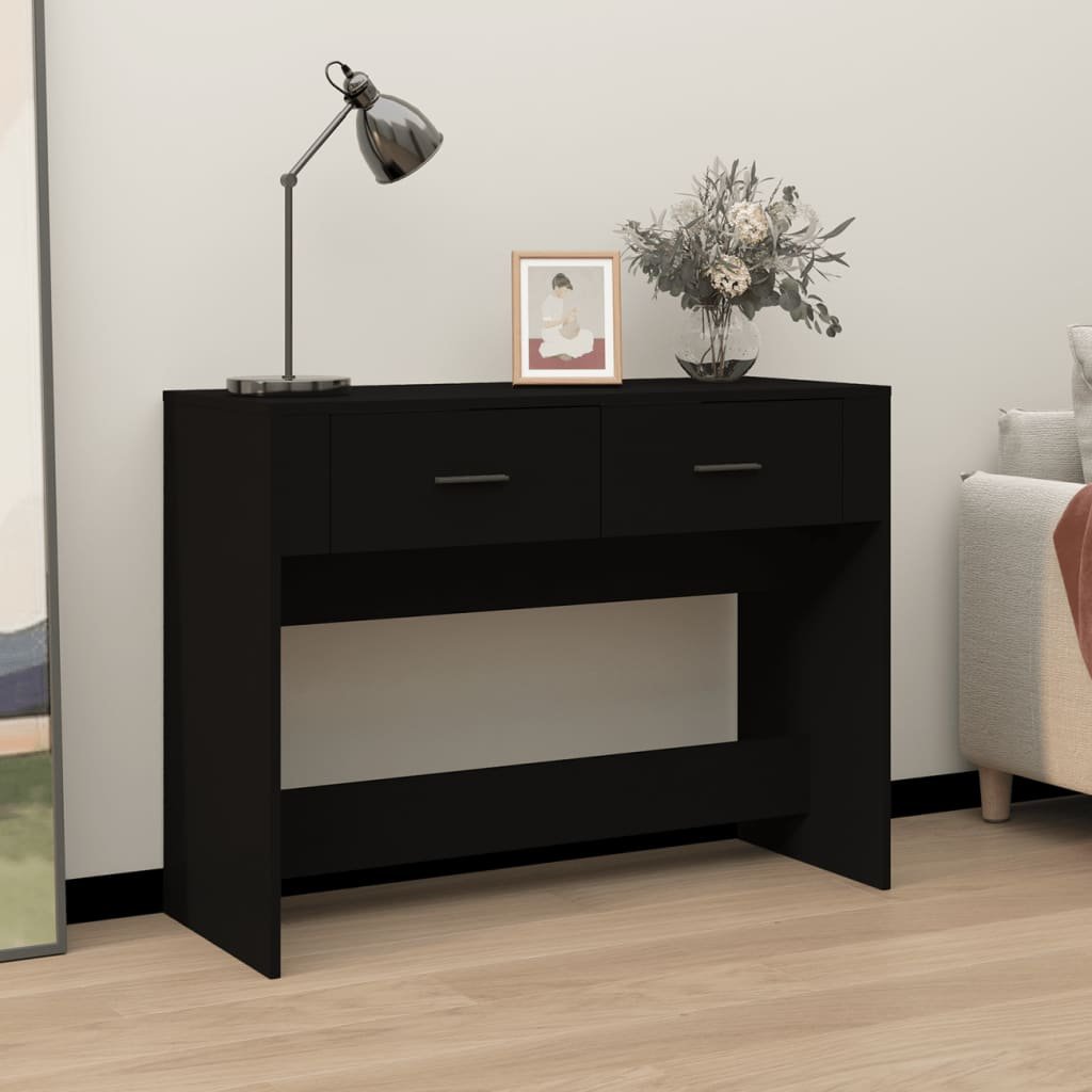 Zdjęcia - Stół kuchenny VidaXL Stolik konsolowy, czarny, 100x39x75 cm, materiał drewnopochodny 