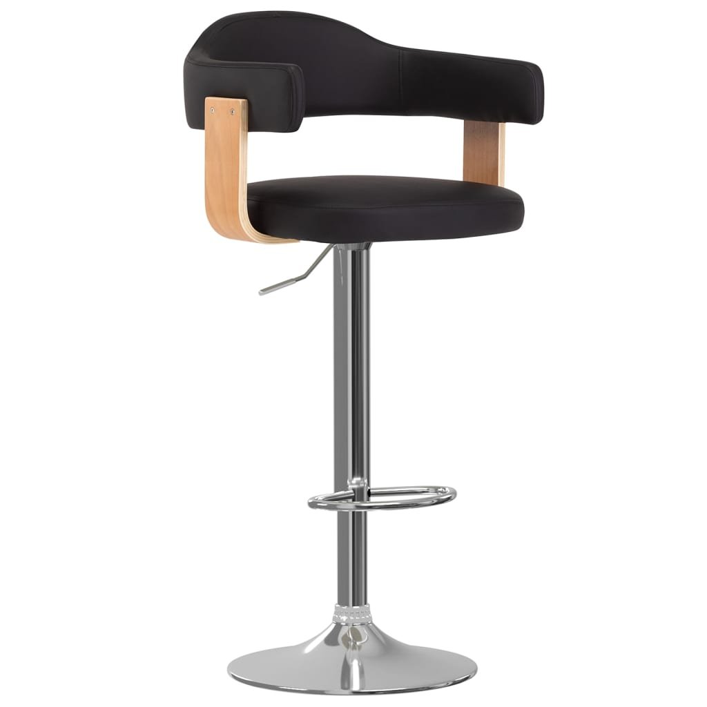 Zdjęcia - Krzesło VidaXL Stołki barowe, 2 szt., czarne, gięte drewno i sztuczna skóra 