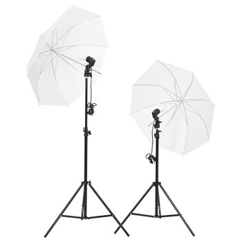 vidaXL Studyjny zestaw oświetleniowy ze statywami i parasolkami - VidaXL