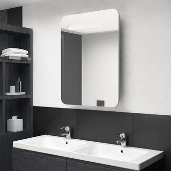 vidaXL Szafka łazienkowa z lustrem i LED, szarość betonu, 60x11x80 cm - vidaXL