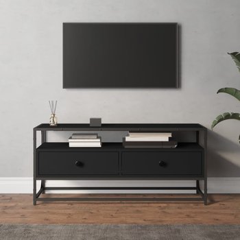vidaXL Szafka pod TV, czarna, 100x35x45 cm, materiał drewnopochodny - vidaXL