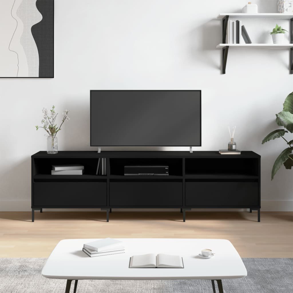 Фото - Підставка / кріплення VidaXL Szafka pod TV, czarna, 150x30x44,5 cm, materiał drewnopochodny 