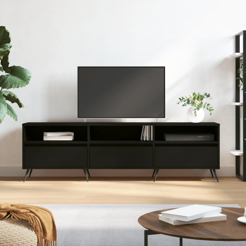 Фото - Підставка / кріплення VidaXL Szafka pod TV, czarna, 150x30x44,5 cm, materiał drewnopochodny 