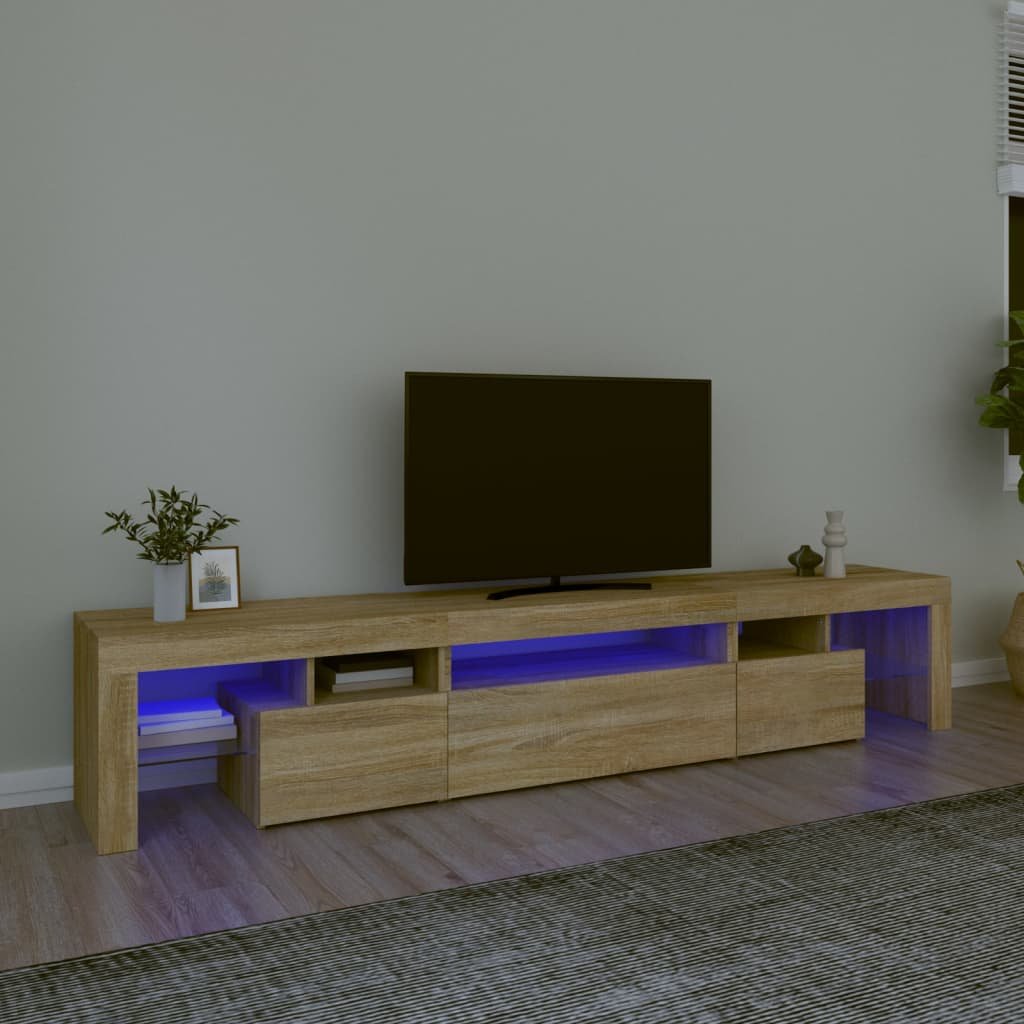 Фото - Підставка / кріплення VidaXL Szafka pod TV z oświetleniem LED, dąb sonoma 215x36,5x40 cm 