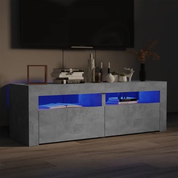 vidaXL Szafka pod TV z oświetleniem LED, szarość betonu, 120x35x40 cm - vidaXL