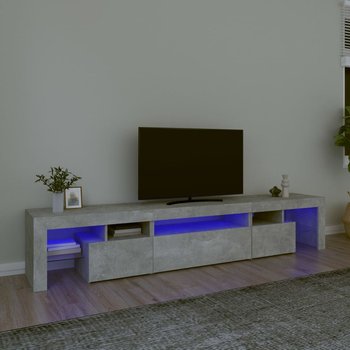 vidaXL Szafka pod TV z oświetleniem LED, szarość betonu 215x36,5x40 cm - vidaXL