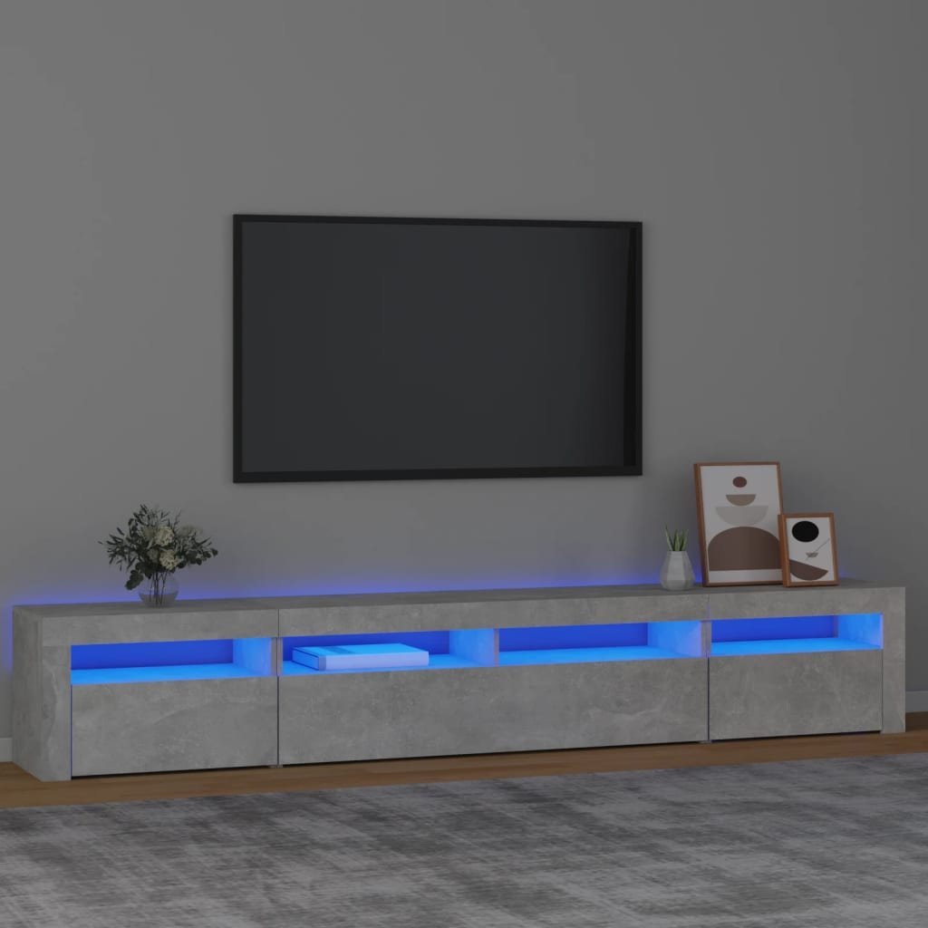 Фото - Підставка / кріплення VidaXL Szafka pod TV z oświetleniem LED, szarość betonu, 240x35x40 cm 