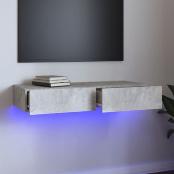 vidaXL Szafka pod TV z oświetleniem LED, szarość betonu, 90x35x15,5 cm - vidaXL