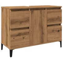 vidaXL Szafka pod umywalkę, dąb artisan, 80x33x60 cm