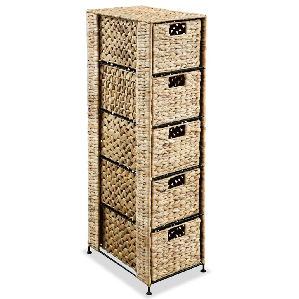 vidaXL Szafka z hiacyntu wodnego z 5 koszykami, 25,5 x 37 x 100 cm