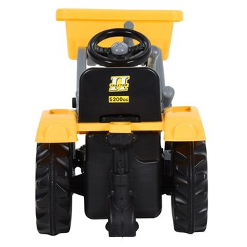 vidaXL Traktor dziecięcy z łyżką koparki i pedałami, żółto-czarny - vidaXL