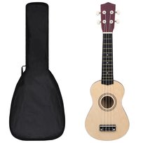 vidaXL Ukulele sopranowe z pokrowcem, dla dzieci, naturalne, 21