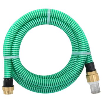vidaXL Wąż ssący z mosiężnymi złączami, zielony, 1,1" 10 m, PVC - vidaXL
