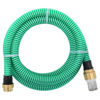 vidaXL Wąż ssący z mosiężnymi złączami, zielony, 1,1" 7 m, PVC - vidaXL