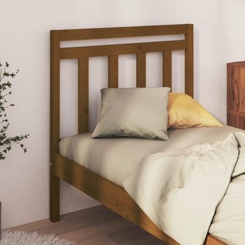 vidaXL Wezgłowie łóżka, brązowe, 106x4x100 cm, lite drewno sosnowe - vidaXL