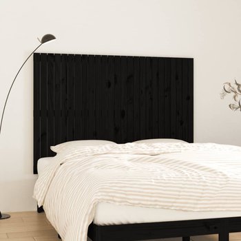 vidaXL Wezgłowie łóżka, czarne, 159,5x3x110 cm, lite drewno sosnowe - vidaXL