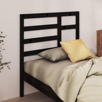 vidaXL Wezgłowie łóżka, czarne, 96x4x104 cm, lite drewno sosnowe - vidaXL