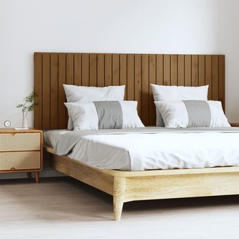 vidaXL Wezgłowie łóżka, miodowy brąz, 166x3x60 cm, lite drewno sosnowe - vidaXL
