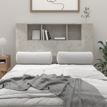 vidaXL Wezgłowie łóżka z półkami, szarość betonu, 120x18,5x102,5 cm - vidaXL