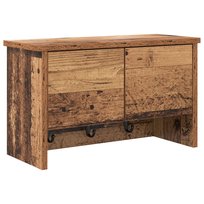 vidaXL Wieszak na płaszcze montowany na ścianie z półką Stare drewno