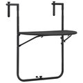 vidaXL Wiszący stolik balkonowy, brązowy, 60x64x83,5 cm, plastikowy - vidaXL