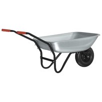 vidaXL Wózek Srebrny i czarny 133 x 62,5 x 58 cm Stal vidaXL