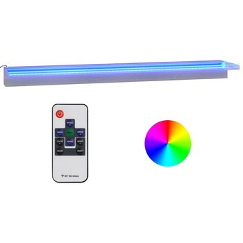 Vidaxl Wylewka Do Wodospadu Z Rgb Led, Stal Nierdzewna, 108 Cm - vidaXL