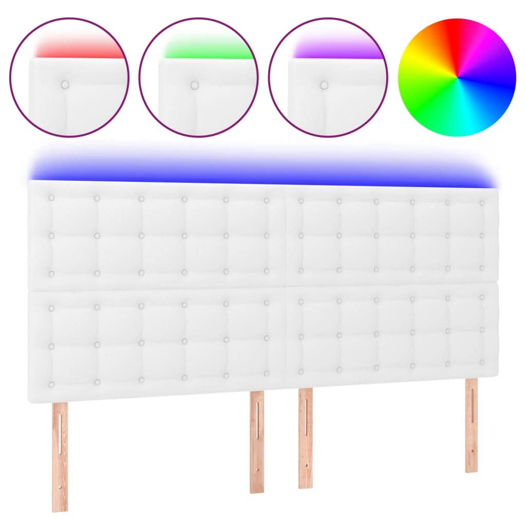 Tête de lit vidaXL Hoofdbord LED 180x5x118/128 cm fluweel donkerblauw3122628