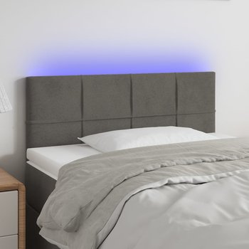 vidaXL Zagłówek do łóżka z LED, ciemnoszary, 100x5x78/88 cm, aksamit - vidaXL