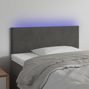 vidaXL Zagłówek do łóżka z LED, ciemnoszary, 80x5x78/88 cm, aksamit - vidaXL