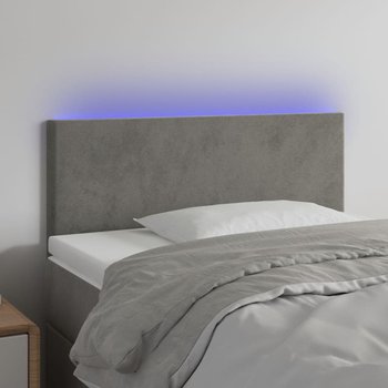 vidaXL Zagłówek do łóżka z LED, jasnoszary, 100x5x78/88 cm, aksamit - vidaXL