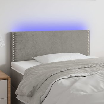 vidaXL Zagłówek do łóżka z LED, jasnoszary, 80x5x78/88 cm, aksamit - vidaXL