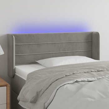 vidaXL Zagłówek do łóżka z LED, jasnoszary, 83x16x78/88 cm, aksamit - vidaXL