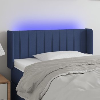 vidaXL Zagłówek do łóżka z LED, niebieski, 103x16x78/88 cm, tkanina - vidaXL