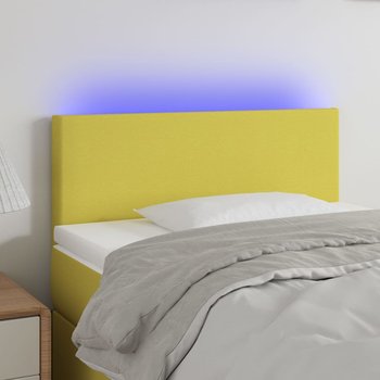 vidaXL Zagłówek do łóżka z LED, zielony, 100x5x78/88 cm, tkanina - vidaXL