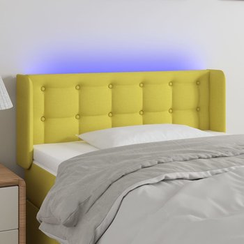 vidaXL Zagłówek do łóżka z LED, zielony, 103x16x78/88 cm, tkanina - vidaXL